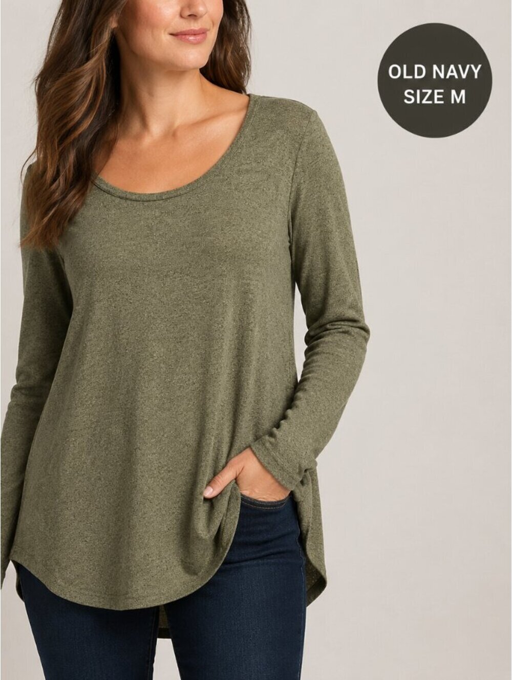 M | Old Navy | Olive green long-sleeve tunic top